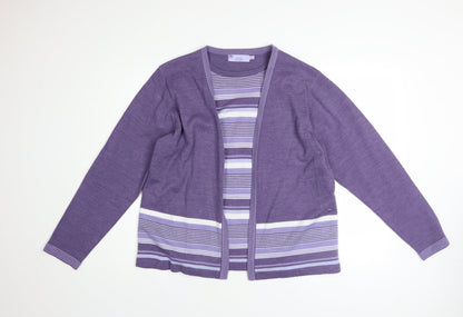 Womens UK Size 18-20 Honor Millburn Purple Cardigan Jumper