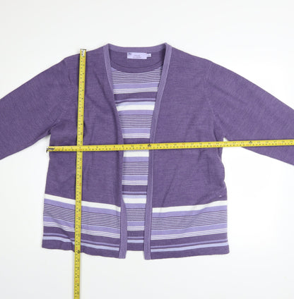 Womens UK Size 18-20 Honor Millburn Purple Cardigan Jumper