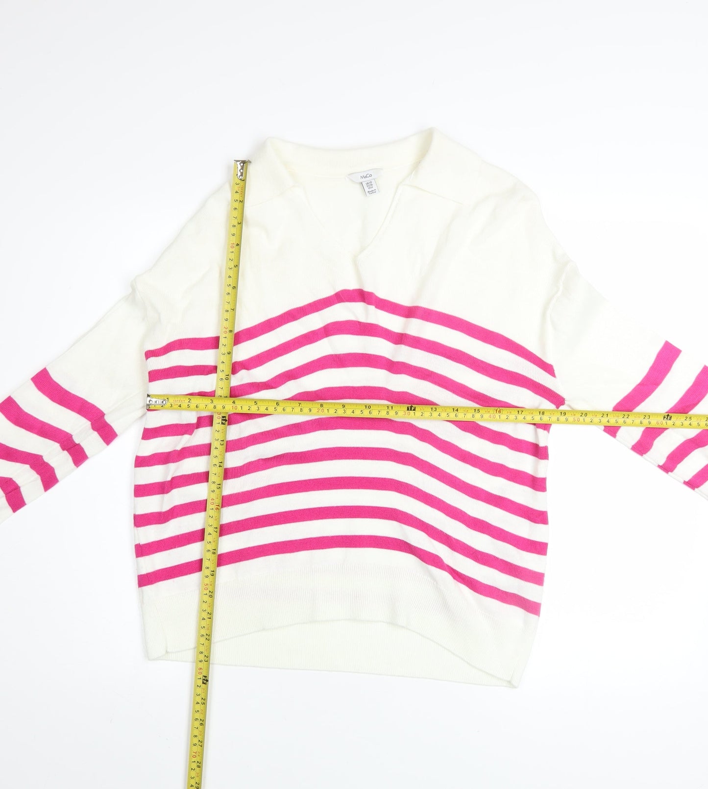 Womens UK Size 10 M&Co Multicoloured Pullover Jumper
