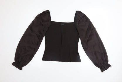 Womens UK Size 14 River Island Black Basic Blouse