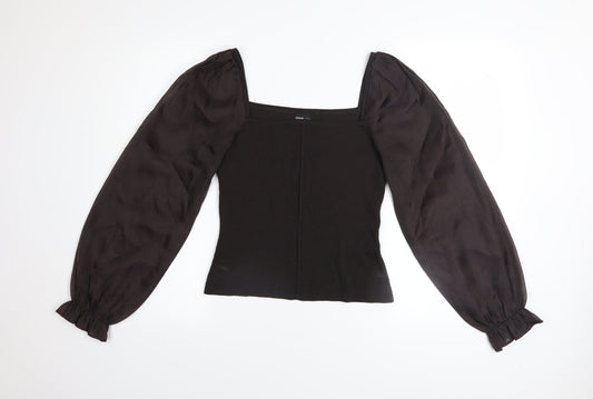 Womens UK Size 14 River Island Black Basic Blouse