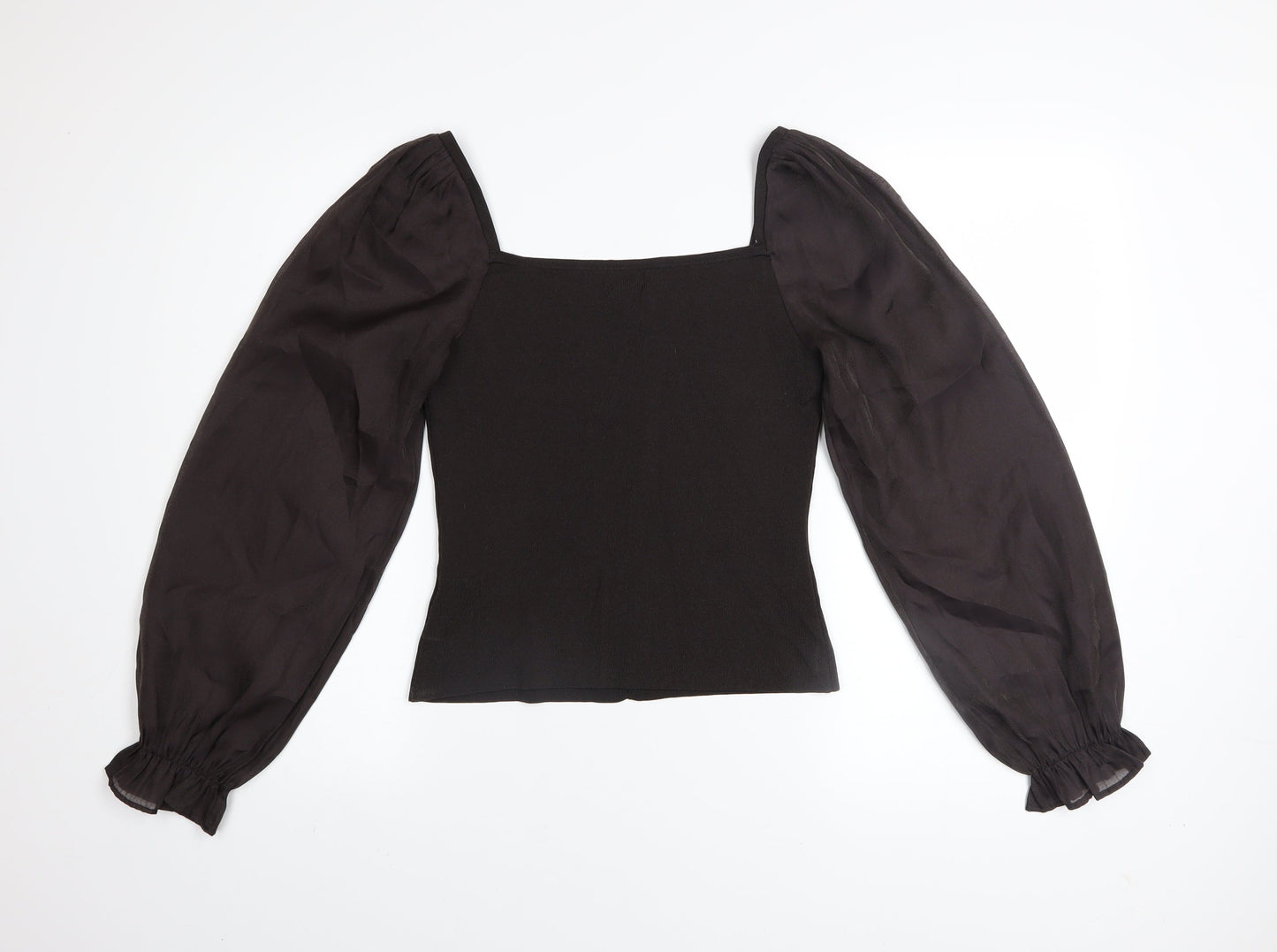 Womens UK Size 14 River Island Black Basic Blouse