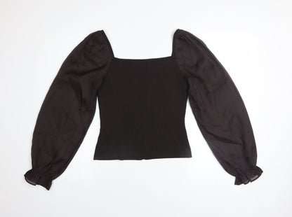 Womens UK Size 14 River Island Black Basic Blouse