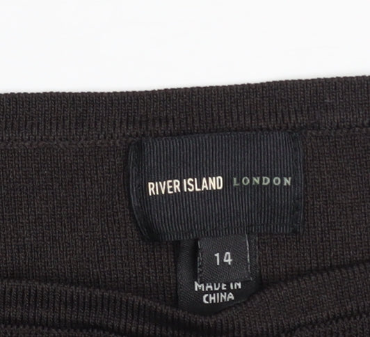 Womens UK Size 14 River Island Black Basic Blouse