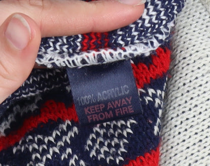 Knitwear Gallery Men Blue Christmas Fair Isle Jumper Size L