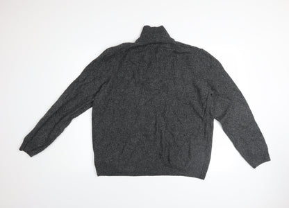 Marks and Spencer Men’s Grey 2XL Wool Half Zip Jumper
