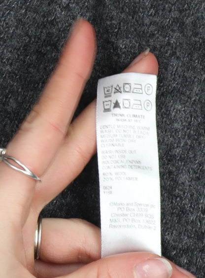 Marks and Spencer Men’s Grey 2XL Wool Half Zip Jumper