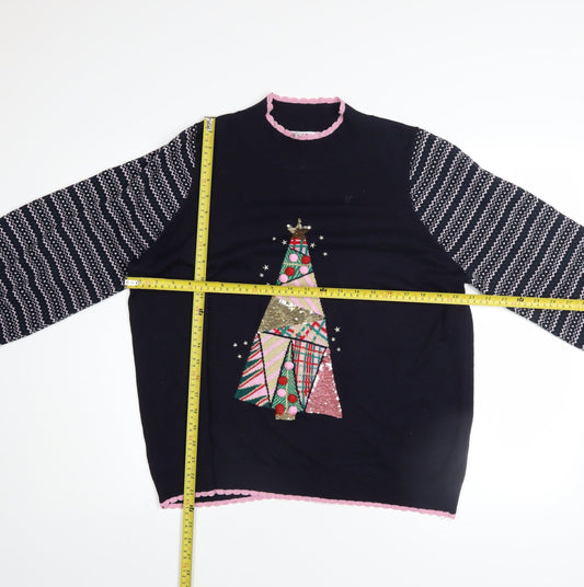 Womens UK Size L NEXT Black Pullover Jumper