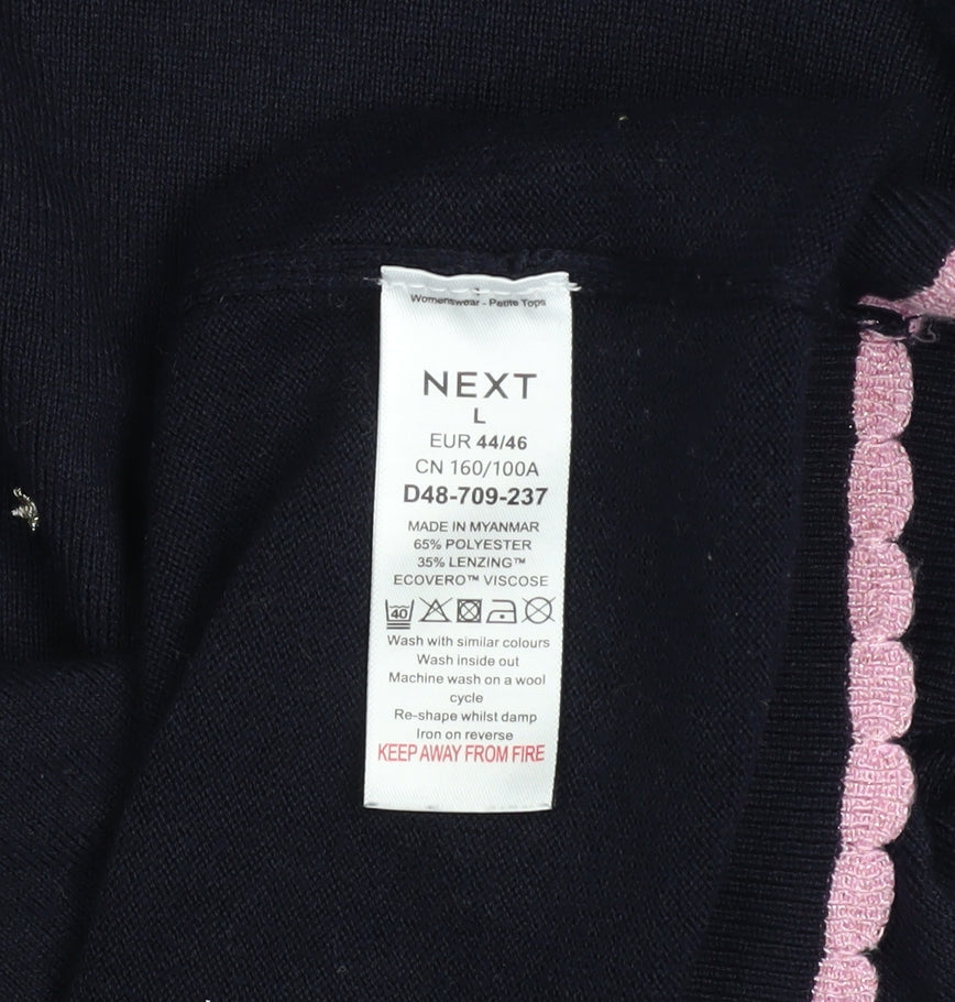 Womens UK Size L NEXT Black Pullover Jumper