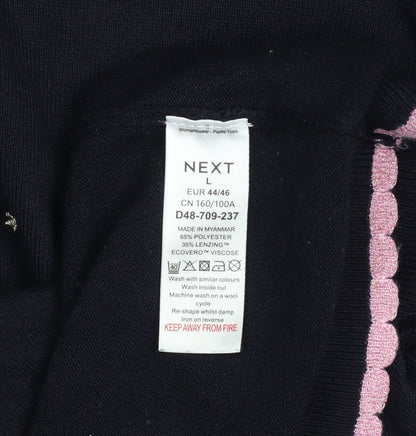 Womens UK Size L NEXT Black Pullover Jumper
