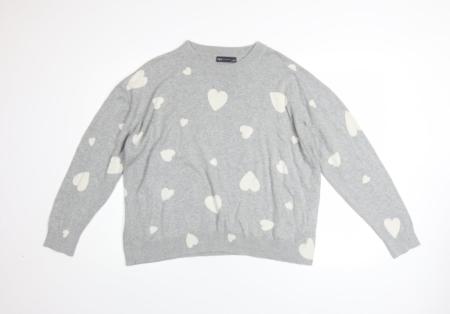 Womens UK Size L Marks and Spencer Grey Pullover Jumper