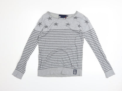 Womens UK Size S Superdry Grey Pullover Jumper