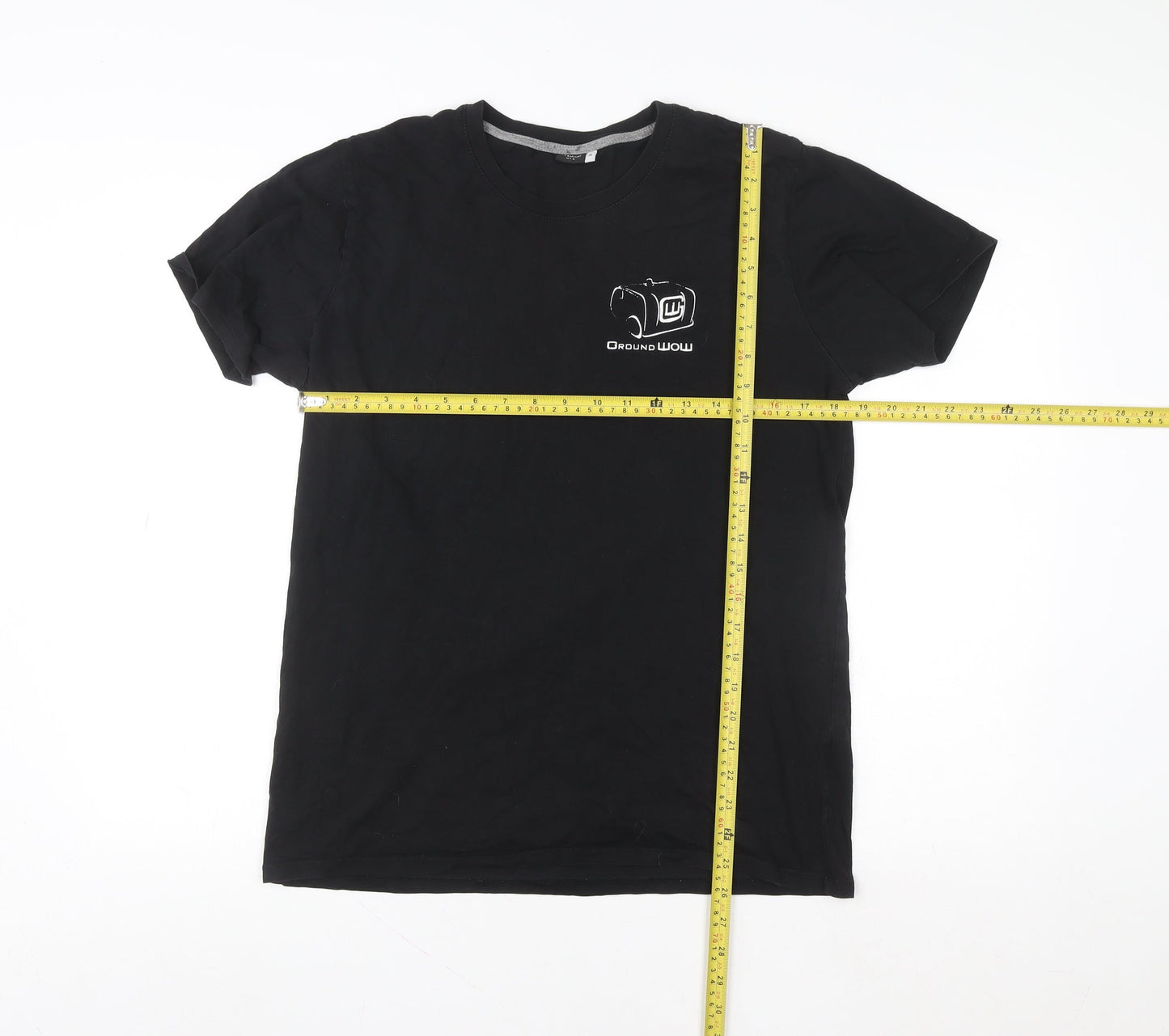 Unisex Adults UK Size M Premium Black Basic T-Shirt
