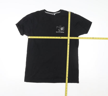 Unisex Adults UK Size M Premium Black Basic T-Shirt