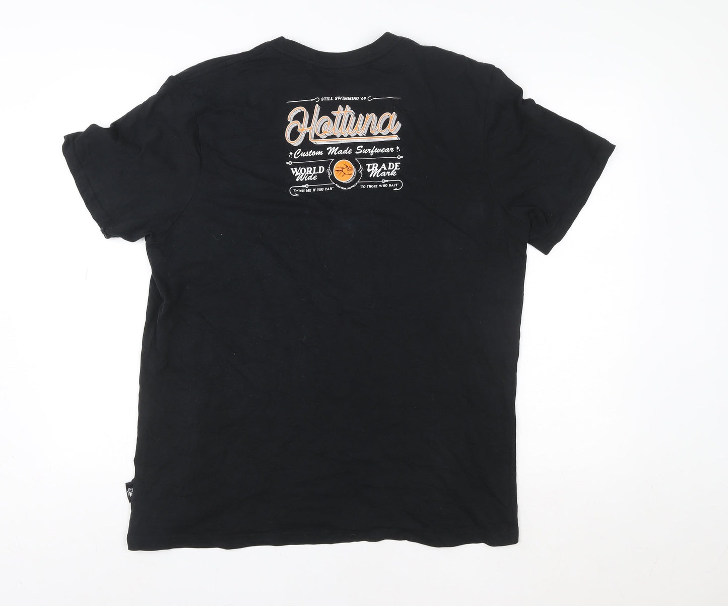 Womens UK Size M Hot Tuna Black Basic T-Shirt