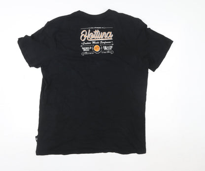 Womens UK Size M Hot Tuna Black Basic T-Shirt
