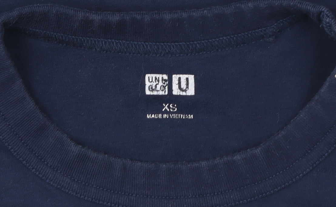 Womens UK Size XS Uniqlo Blue Basic T-Shirt