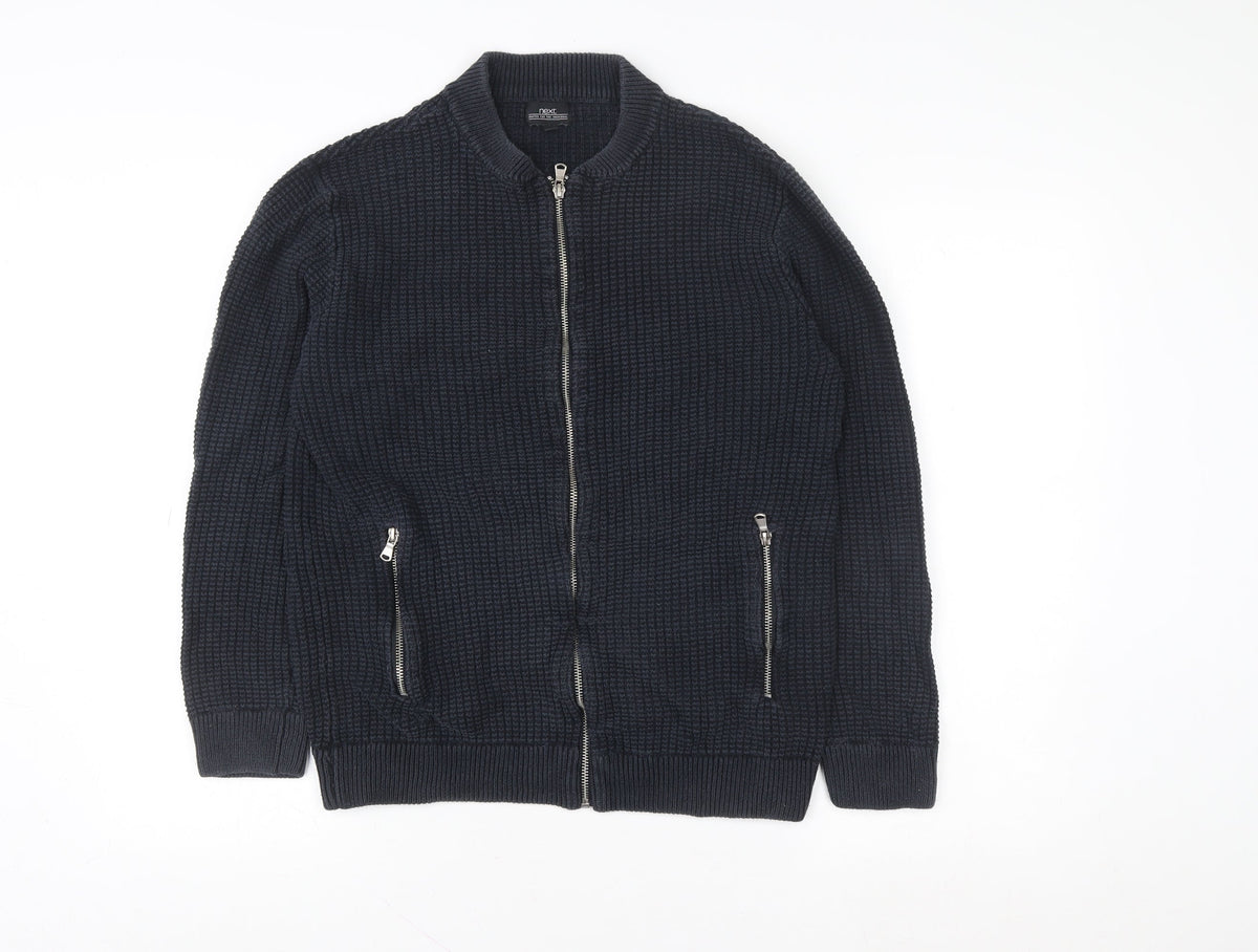 Mens UK Size M NEXT Blue Full Zip Sweatshirt