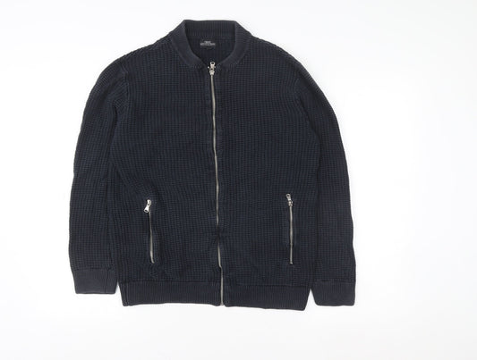 Mens UK Size M NEXT Blue Full Zip Sweatshirt