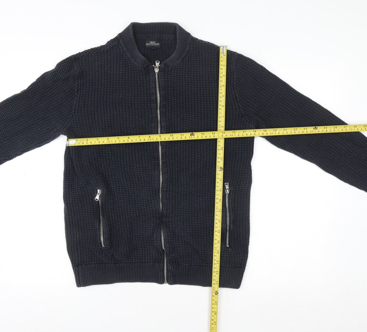 Mens UK Size M NEXT Blue Full Zip Sweatshirt
