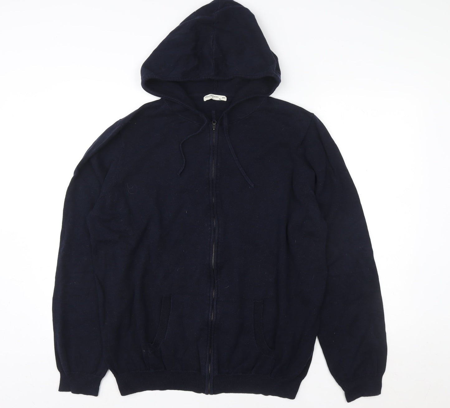 Mens UK Size 2XL Woolovers Blue Full Zip Hoodie