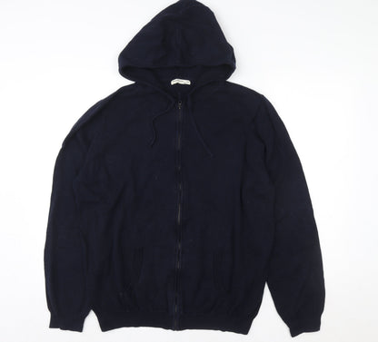 Mens UK Size 2XL Woolovers Blue Full Zip Hoodie