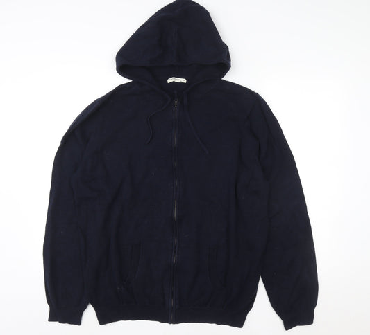 Mens UK Size 2XL Woolovers Blue Full Zip Hoodie