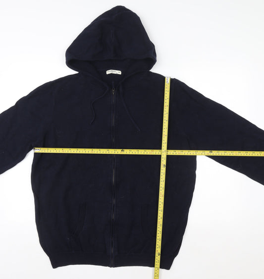 Mens UK Size 2XL Woolovers Blue Full Zip Hoodie