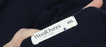 Mens UK Size 2XL Woolovers Blue Full Zip Hoodie