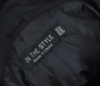 Womens UK Size 20 In the Style Black Puffer Jacket