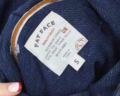 Womens UK Size S Fat Face Blue Pullover Hoodie