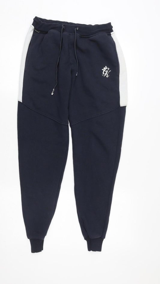 Mens UK Size XS Gym King Slim Fit Jogger Blue Trousers