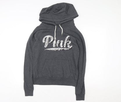 Womens UK Size S Victoria's Secret PINK Grey Pullover Hoodie