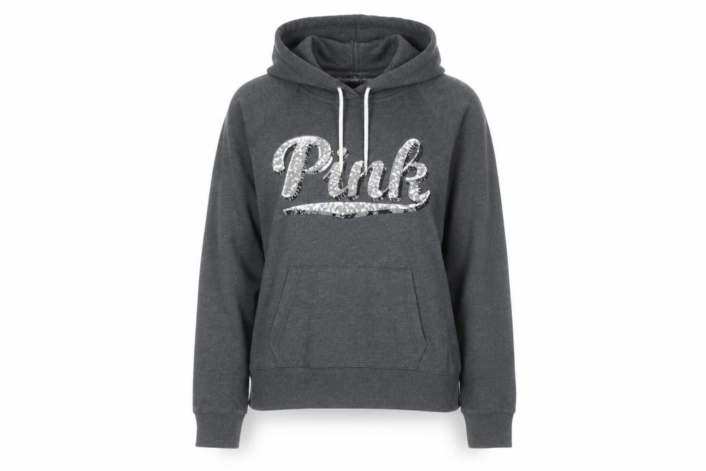 Womens UK Size S Victoria's Secret PINK Grey Pullover Hoodie