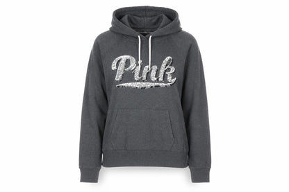 Womens UK Size S Victoria's Secret PINK Grey Pullover Hoodie