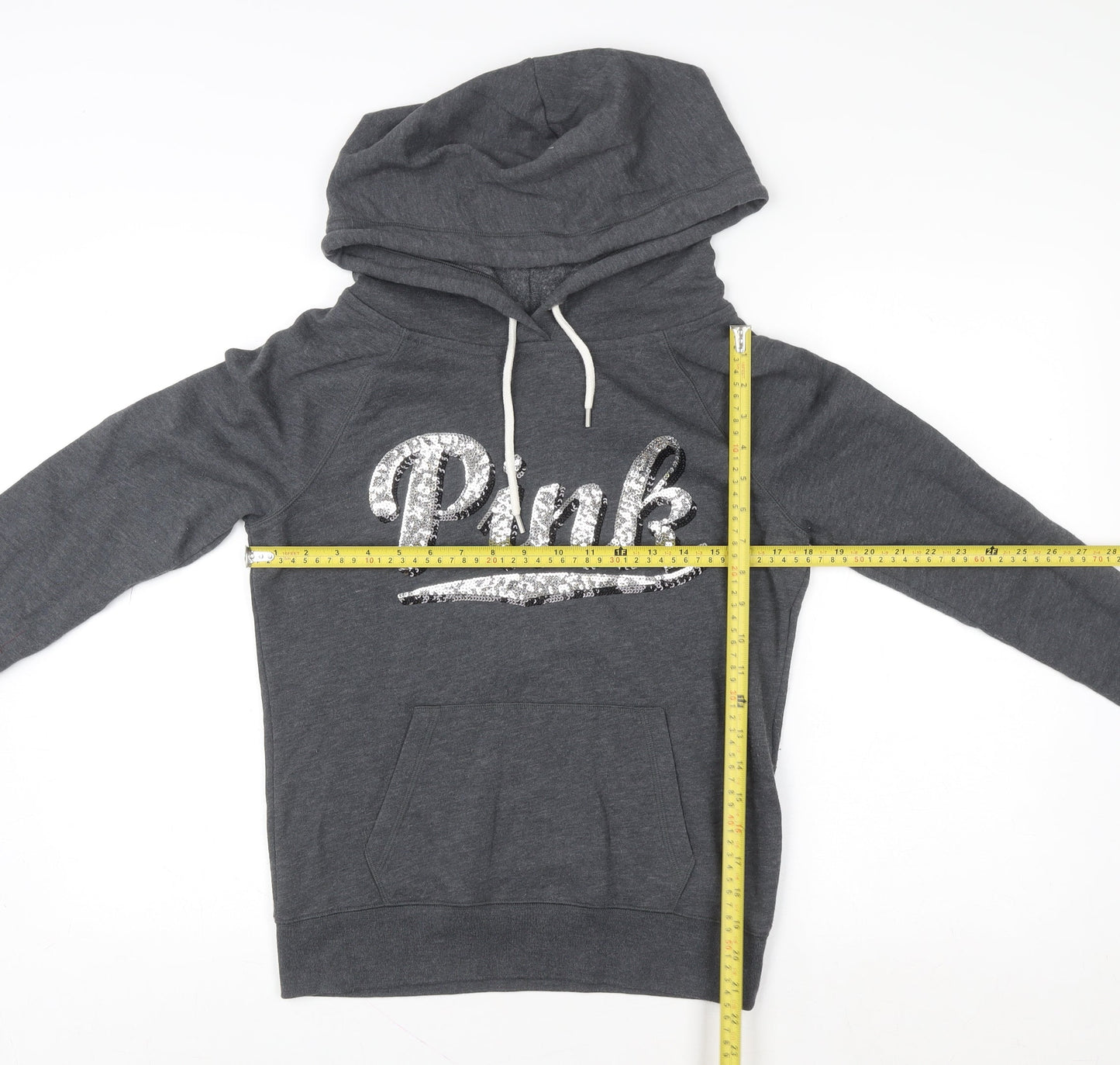 Womens UK Size S Victoria's Secret PINK Grey Pullover Hoodie