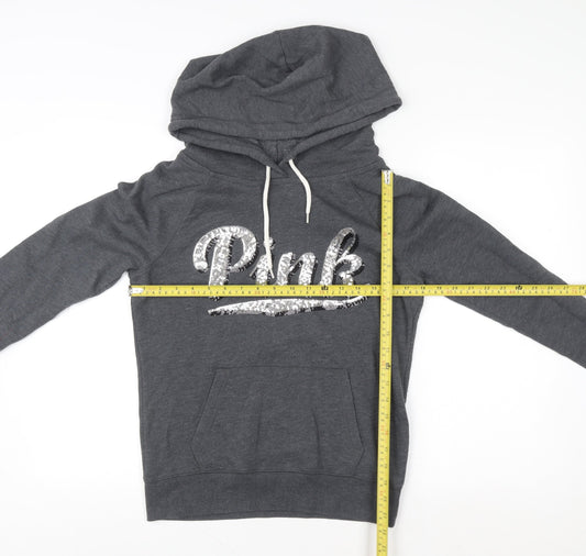 Womens UK Size S Victoria's Secret PINK Grey Pullover Hoodie