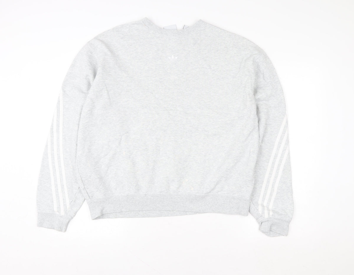 Mens UK Size L adidas Grey Pullover Sweatshirt
