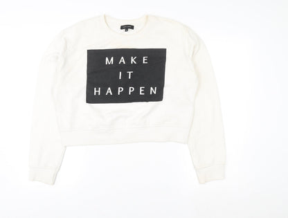 Womens UK Size 14 New Look Ivory Pullover Sweatshirt
