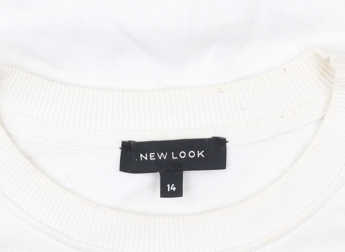 Womens UK Size 14 New Look Ivory Pullover Sweatshirt