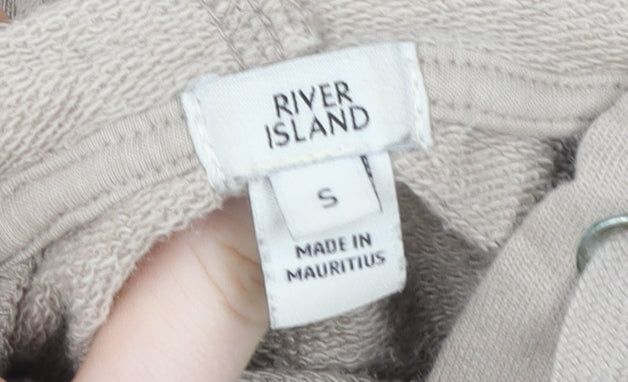 Womens UK Size S River Island Beige Cropped T-Shirt