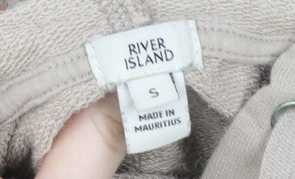 Womens UK Size S River Island Beige Cropped T-Shirt