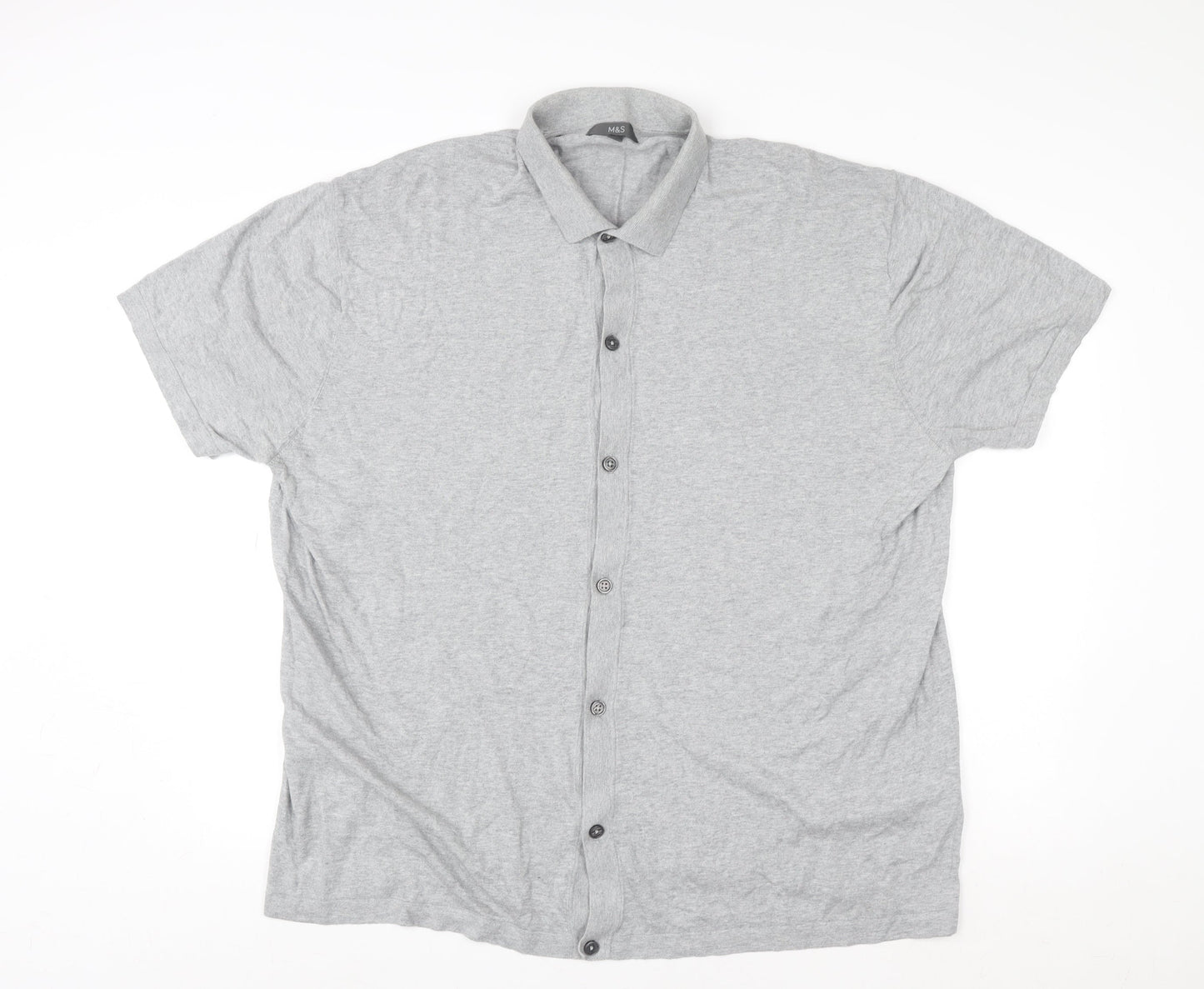Womens UK Size 4XL Marks and Spencer Grey Basic Button-Up