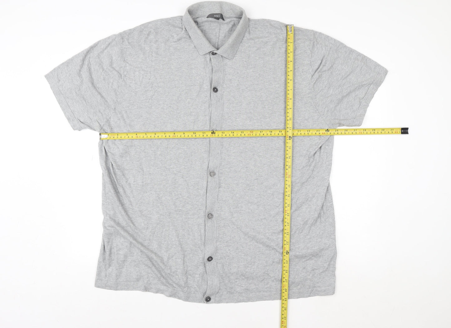 Womens UK Size 4XL Marks and Spencer Grey Basic Button-Up