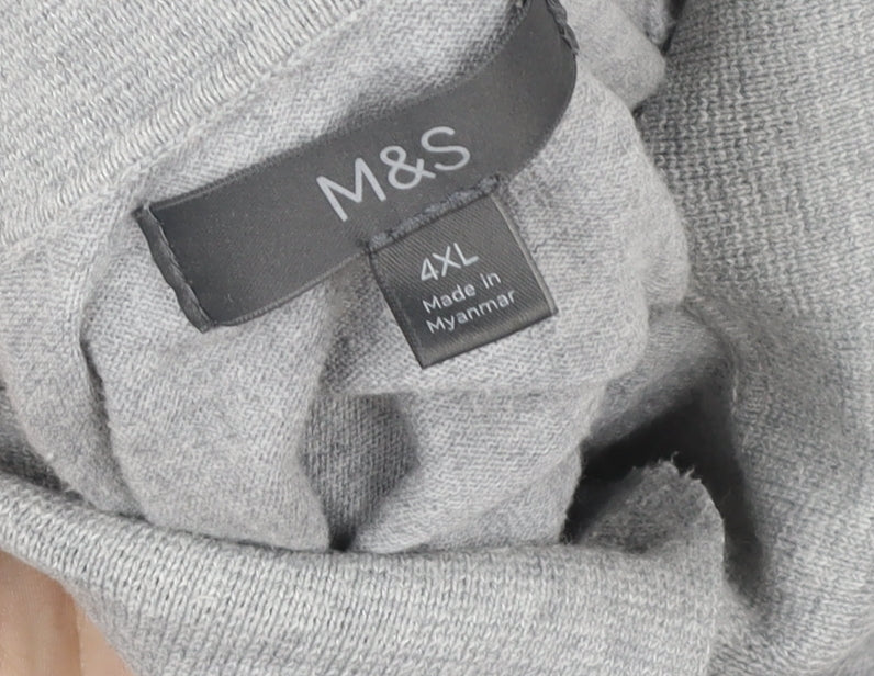 Womens UK Size 4XL Marks and Spencer Grey Basic Button-Up