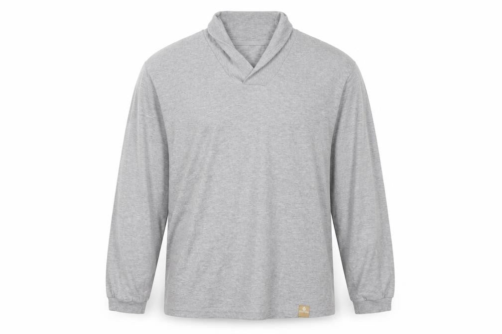 Hydra Active Men’s Grey Long Sleeve Cotton Roll Neck Top Size M