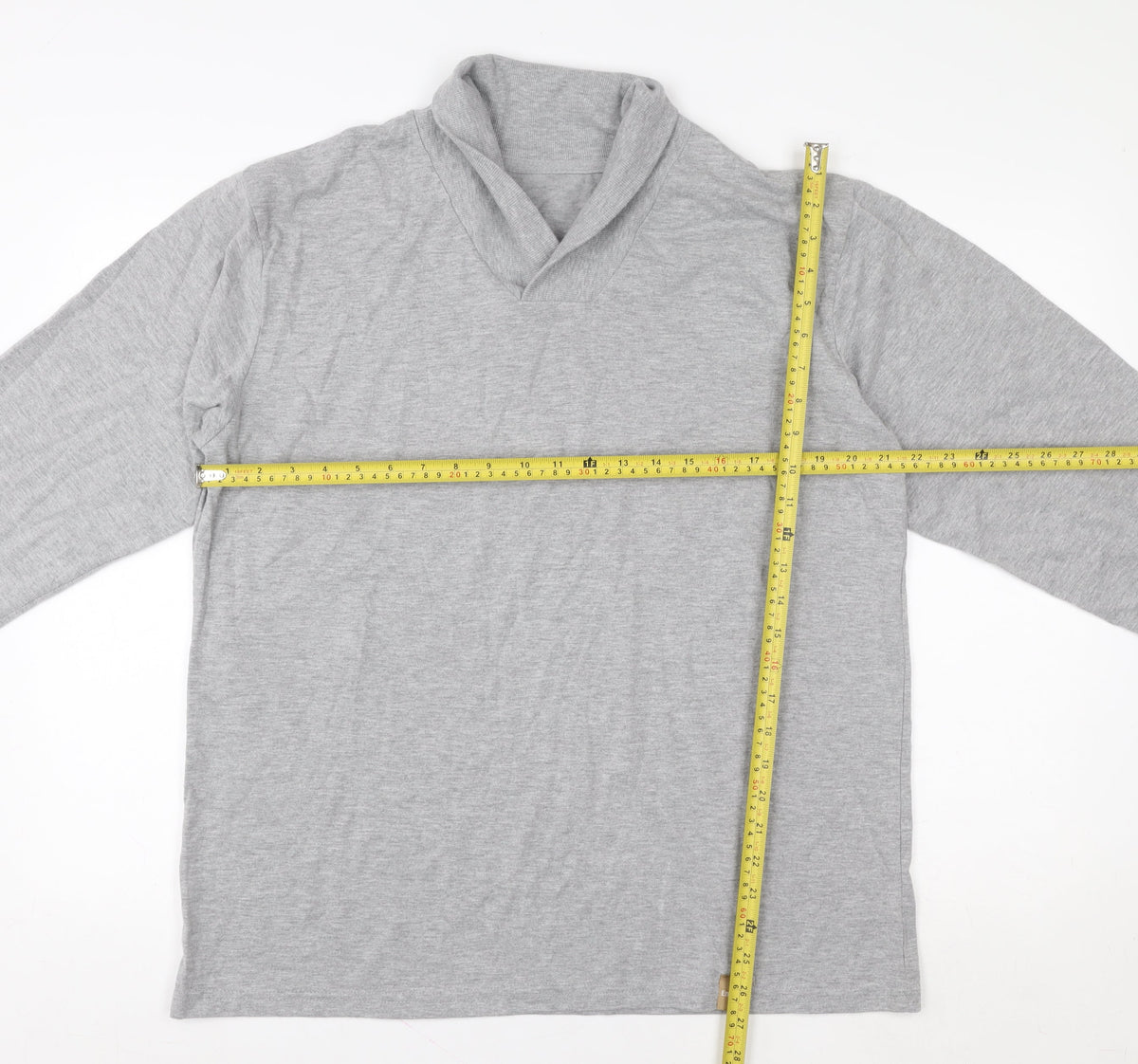Hydra Active Men’s Grey Long Sleeve Cotton Roll Neck Top Size M