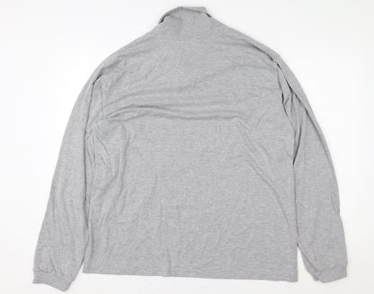 Hydra Active Men’s Grey Long Sleeve Cotton Roll Neck Top Size M