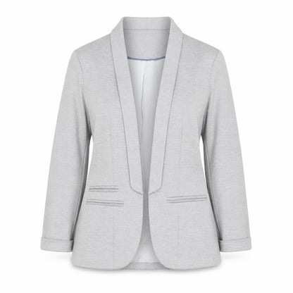 Front view of Miss Selfridge Women’s Grey Cotton Blend Blazer Jacket, size UK 6