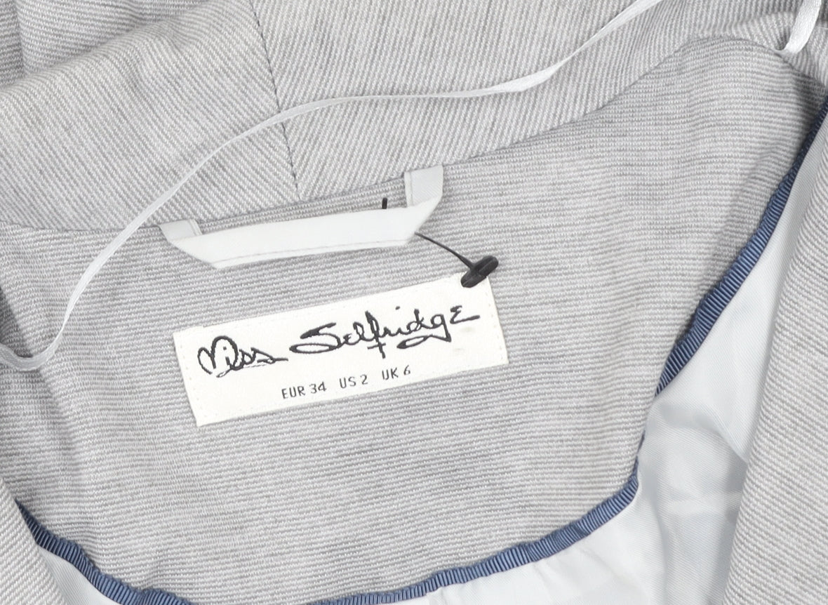Womens UK Size 6 Miss Selfridge Grey Basic Jacket